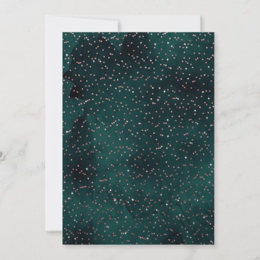 Emerald Roos Gold Sprinkled Confetti Afstuderen Kaart (Achterkant)