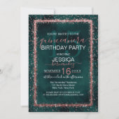 Emerald Roos Gold Sprinkled Confetti Quinceañera Kaart (Voorkant)