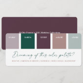 Emerald & Roos Gold Wedding Colour Palette Card Kaart (Voorkant / Achterkant)