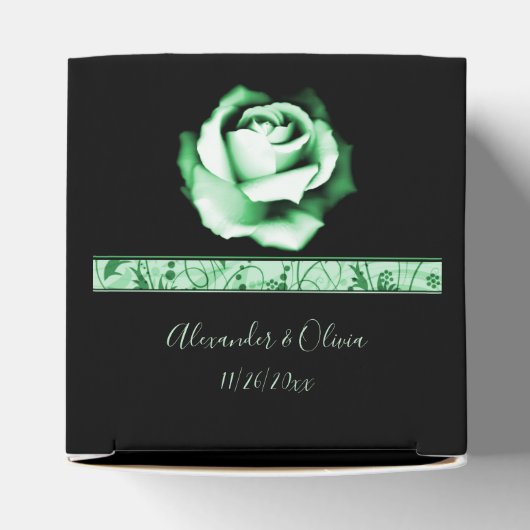 Emerald Roos Wedding Favor Box Bedankdoosjes (Bovenkant)
