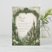 Emerald Rose Kasteelhochzeit Kaart (Staand voorkant)
