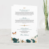 Emerald Rozen Gold Tiara Butterfly Quinceanera Programma (Achterkant)