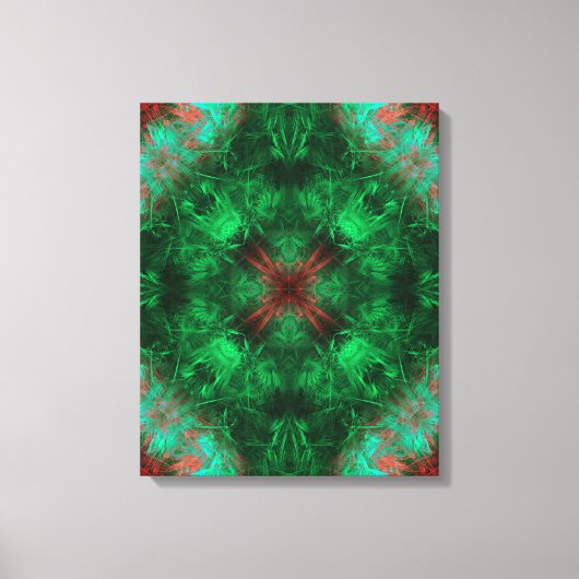 Emerald Sacred Geometry Fractale Kunst Canvas Afdruk (Voorkant)