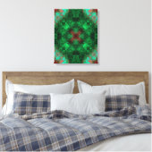 Emerald Sacred Geometry Fractale Kunst Canvas Afdruk (Insitu (Slaapkamer))