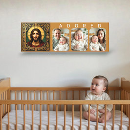 Emerald Sacred Icon - Jesus - ADORED Baby Photo  Canvas Afdruk