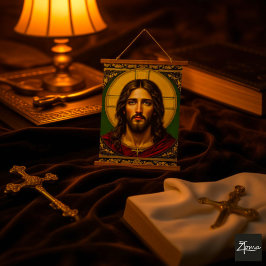 Emerald Sacred Icon - Jesus Hangend Wandkleed
