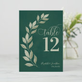 Emerald & Sage Green laat een modern tabelnummer a (Staand voorkant)