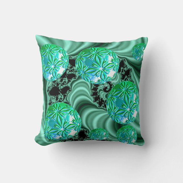 Emerald Satin Dreams - Abstract Iers Sierkussen (Voorkant)