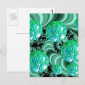 Emerald Satin Dreams - Abstracte Ierse Shamrock Briefkaart (Voorkant / Achterkant)