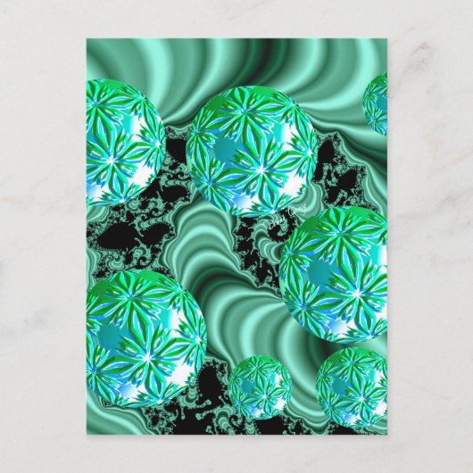 Emerald Satin Dreams - Abstracte Ierse Shamrock Briefkaart (Voorkant)