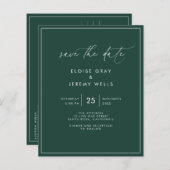 Emerald Save the Date Briefkaart (Voorkant / Achterkant)