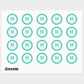 Emerald Scalloped Monogram Dank u Ronde Sticker (Vel)