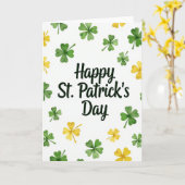 Emerald Script Gelukkig St. Patricks Kaart (Gele Bloem)