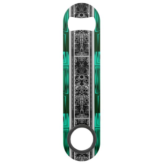 Emerald Scroll Cat Speed Flessenopener (Achterkant)
