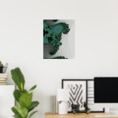 Emerald Seahorse Poster (Thuiskantoor)