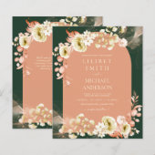 Emerald Season Coral Green Floral Wedding (Voorkant / Achterkant)