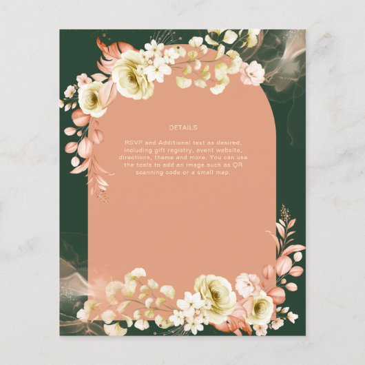 Emerald Season Coral Green Floral Wedding (Achterkant)