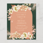 Emerald Season Coral Green Floral Wedding (Voorkant)