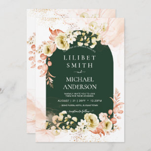 Emerald Season Coral Green Floral Wedding
