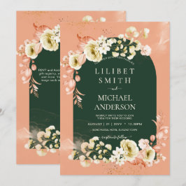 Emerald Season Coral Green Floral Wedding