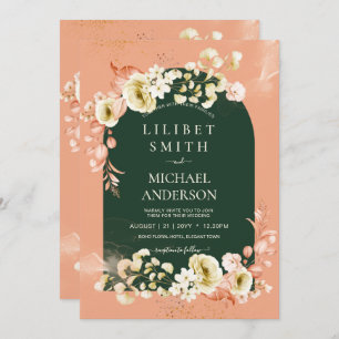 Emerald Season Coral Green Floral Wedding