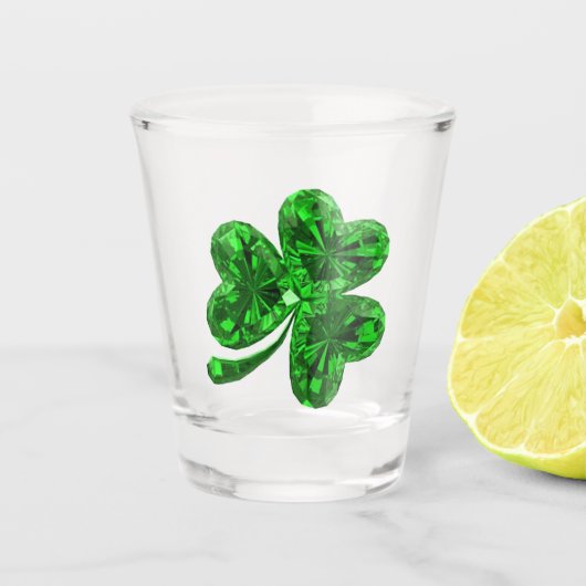 Emerald Shamrock Shot Glas (Voorkant)