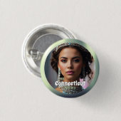 Emerald Shine Pageant Button Pin Custom Foto (Voorkant /achterkant)