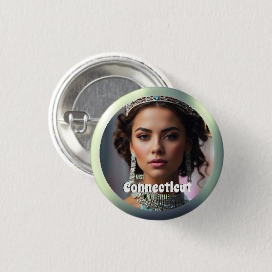 Emerald Shine Pageant Button Pin Custom Foto (Voorkant /achterkant)