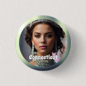 Emerald Shine Pageant Button Pin Custom Foto (Voorkant)
