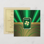 Emerald Silk St Patrick's Day Wedding Invite Kaart (Voorkant / Achterkant)