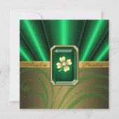 Emerald Silk St Patrick's Day Wedding Invite Kaart (Voorkant)