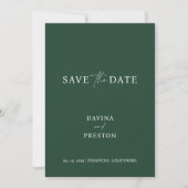 Emerald Simple Wedding Script Modern Photo Save T Save The Date (Voorkant)
