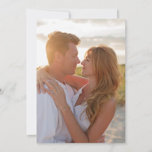 Emerald Simple Wedding Script Modern Photo Save T Save The Date (Achterkant)