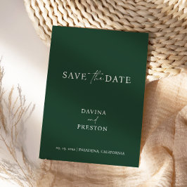 Emerald Simple Wedding Script Modern Photo Save T The Date