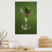Emerald Sip: Botanische Tuin Cocktail Kunst Poster (Keuken)