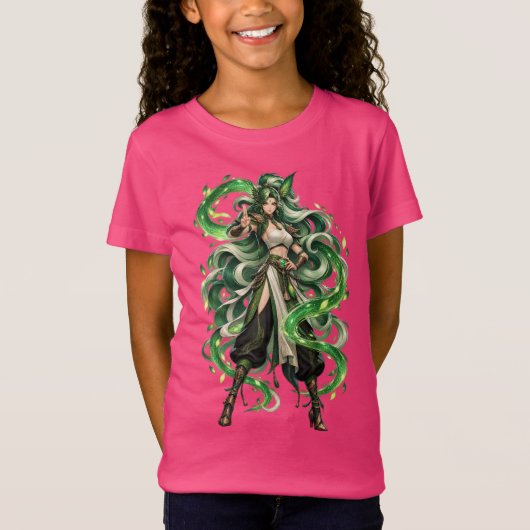 Emerald Slangengodin Fantasy T-Shirt (Voorkant)