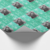 Emerald Snowlfakes Minimalistische Foto Kerstmis Cadeaupapier (Hoek)