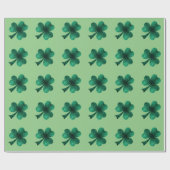 Emerald Sparkles Shamrock Clover sage groen Cadeaupapier (Vlak)