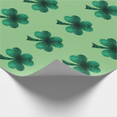 Emerald Sparkles Shamrock Clover sage groen Cadeaupapier (Hoek)