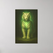Emerald Spirit White Tiger – Forest Aura Divine Fa Canvas Afdruk (Voorkant)