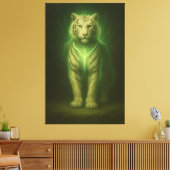Emerald Spirit White Tiger – Forest Aura Divine Fa Canvas Afdruk (Insitu (Woonkamer))