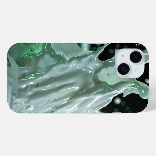 Emerald Splash Dynamics iPhone Case (Achterkant (horizontaal))
