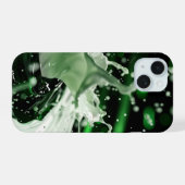 Emerald Splash Dynamics iPhone Case iPhone 15 Case (Achterkant horizontaal)