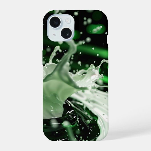 Emerald Splash Dynamics iPhone Case iPhone 15 Case (Achterkant)