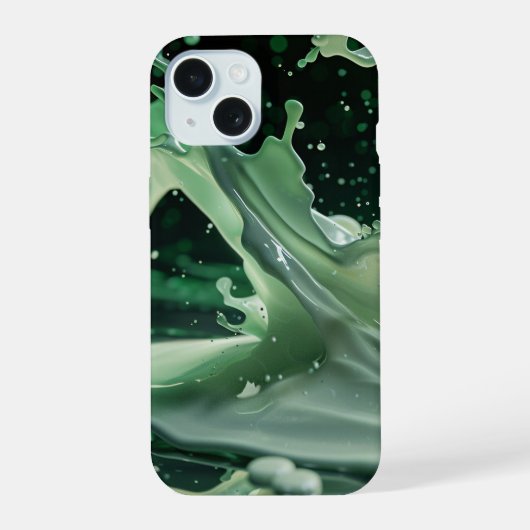 Emerald Splash Dynamics iPhone Hoesje 15 Case (Achterkant)