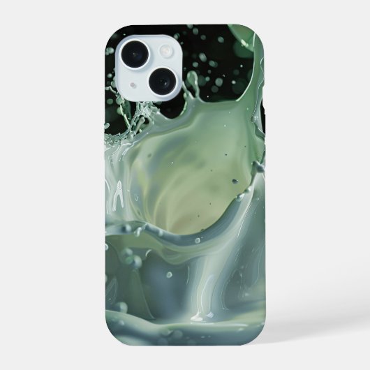 Emerald Splash Dynamics iPhone Hoesje 15 Case (Achterkant)