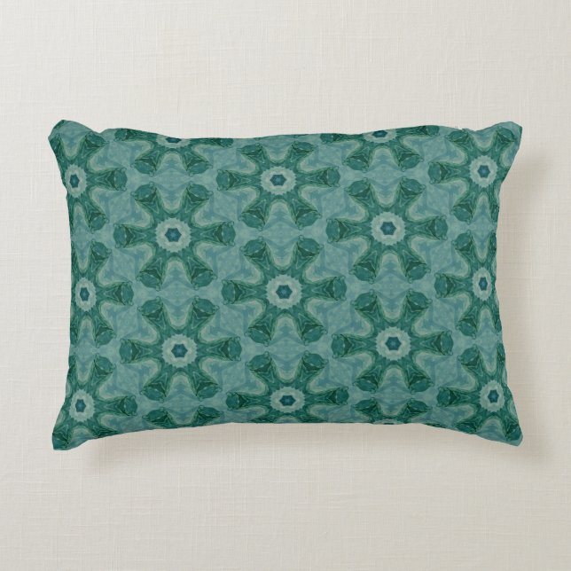 Emerald Starburst Kaleidoscoop Accent Kussen (Voorkant)