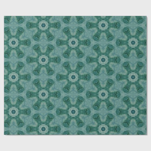 Emerald Starburst Kaleidoscoop Cadeaupapier (Vlak)