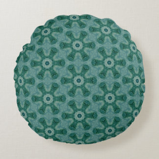 Emerald Starburst Kaleidoscoop Rond Kussen