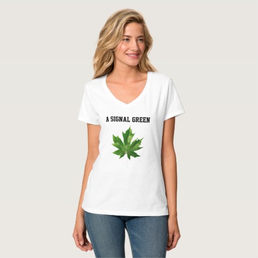 Emerald Stillness green leaf, maple leaf, T-shirt (Voorkant volledig)